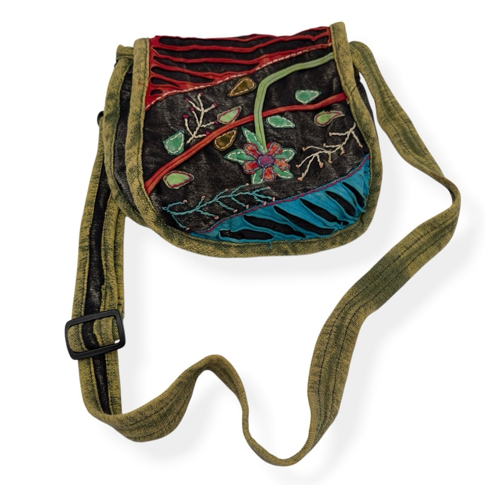 Rising International Crossbody Bag Patchwork Hippie Boho Purse Strap Y2K